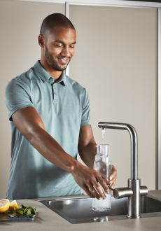 Špičková kuchyňská baterie GROHE Blue Home s funkcí filtru Kuchyně S-line Imitace pískového betonu