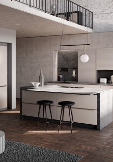 Dezény kuchyní s hloubkou: AV 5015 pískově béžová a AV 5015 olivově zelená metalíza