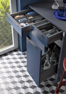 concept130 SCALA baltská modrá LINEA přírodní dub: Elegantní sofistikovanost se snoubí s klidem a relaxací