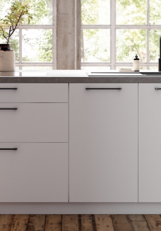 concept130 METEOR křemenná šedá TOP SOFT křišťálově bílá: Všestranný s praktickým dělením