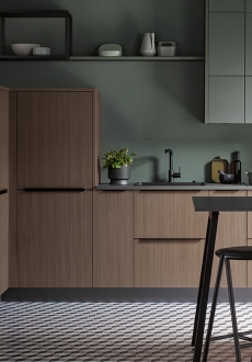 concept130 Vegas metalická zelená LINEA přírodní ořech: Pro městský domov s přirozeným vzhledem