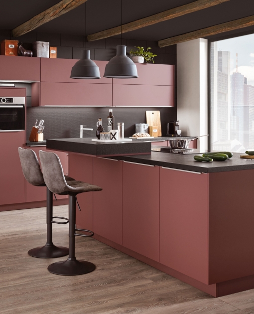 Kuchyně S –Line 963  Ultra matné čelní strany navíc chrání inovativní potisk proti otiskům prstů.