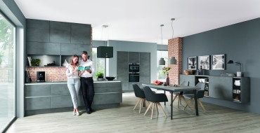 Kuchyň S-line v imitaci betonu Betonová kuchyně S-line v provedení Riva – šedý beton Kuchyň S-line v imitaci betonu Betonová kuchyně S-line v provedení Riva – šedý beton