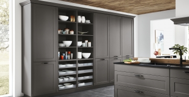 Rámové skleněné dveře ve skandinávském duchu Kuchyně S-line Nordic Lak břidlicově šedý matný