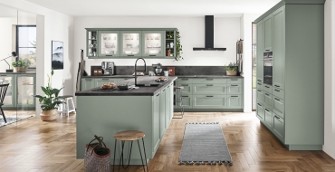 Kuchyň S-line Cascada Laklaminát, zelený rákos Typický pro chalupářský styl.