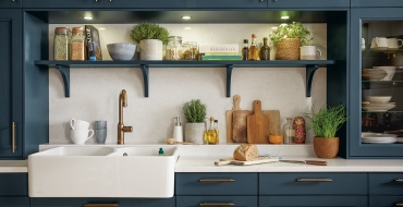 Otevřené regálové prvky Kuchyň Schüller Finca modrá Otevřené regálové prvky Kuchyň Schüller Finca modrá