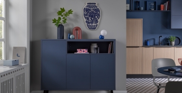 concept130 SCALA baltská modrá LINEA přírodní dub: Elegantní sofistikovanost se snoubí s klidem a relaxací