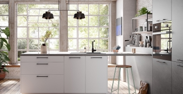 concept130 METEOR křemenná šedá TOP SOFT křišťálově bílá: Všestranný s praktickým dělením