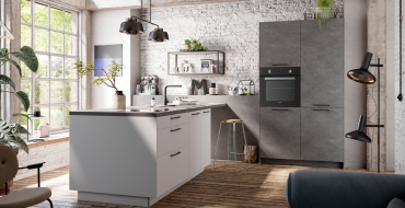 concept130 METEOR křemenná šedá TOP SOFT křišťálově bílá: Všestranný s praktickým dělením