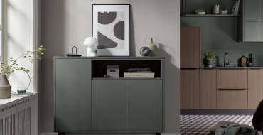 concept130 Vegas metalická zelená LINEA přírodní ořech: Pro městský domov s přirozeným vzhledem