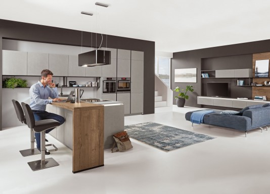 Kuchyně s obývacím prostorem S-Line 803 v šedém, betonovém provedení za 199 000 Kč